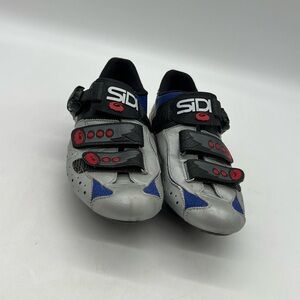 SIDI Women’s 41.5W US 11 Gray Leather Road 3 Hole Bike Shoes Breast Cancer Logo.